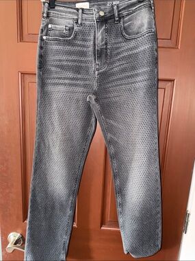 Pilcro Anthropologie Rhinestone Embellished Gray Jeans Size 27 High Rise